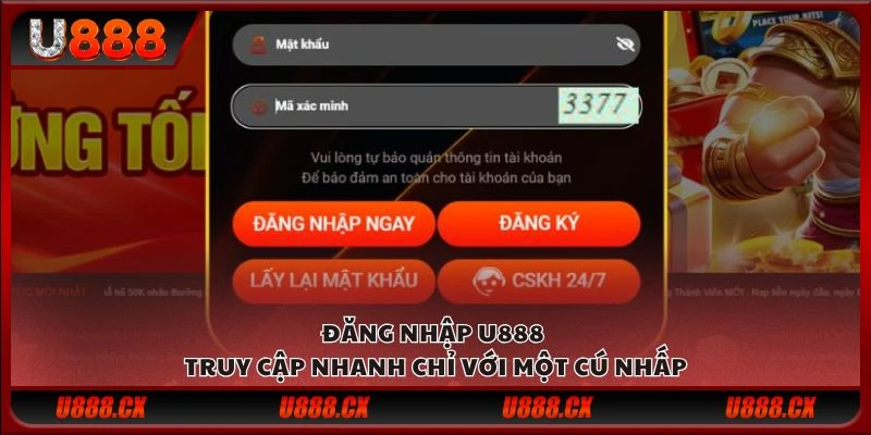 Đăng nhập U888 - Truy cập nhanh chỉ với một cú nhấp